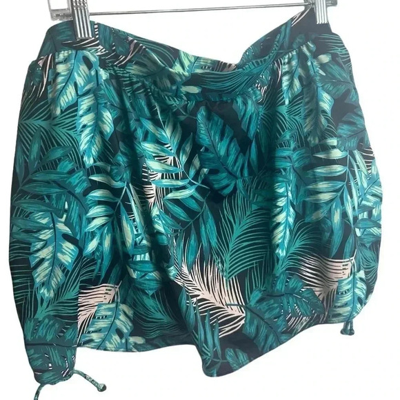 Cacique Swim Palm leaf print bottom skort size 24 - Picture 2 of 10